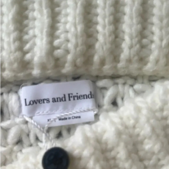 Revolve nwt Lovers and Friends Nwt cream knit skirt xs crochet - Picture 3 of 3